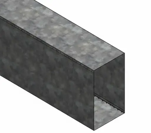 Metro lineal de ducto en lamina de Aluzinc